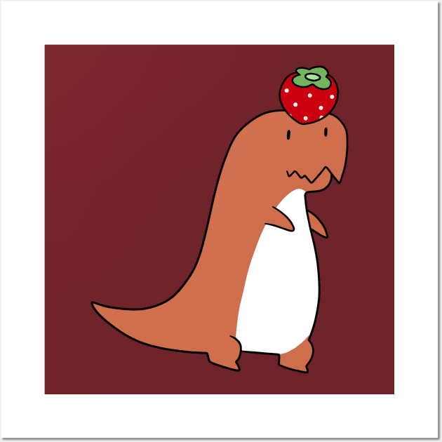 Strawberry T-Rex Wall Art by saradaboru